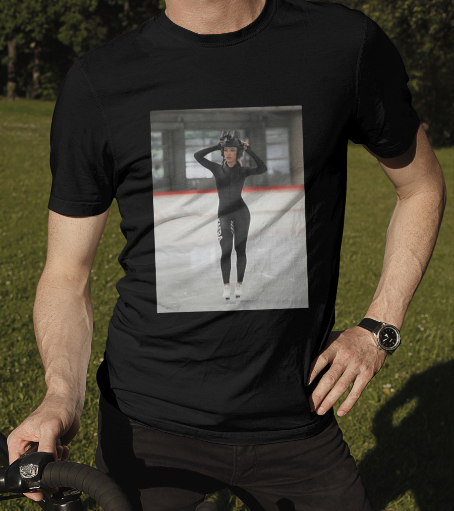 Jutta Leerdam Speed Skating Night Vision Helmet And Suit Ice Rink T-Shirt