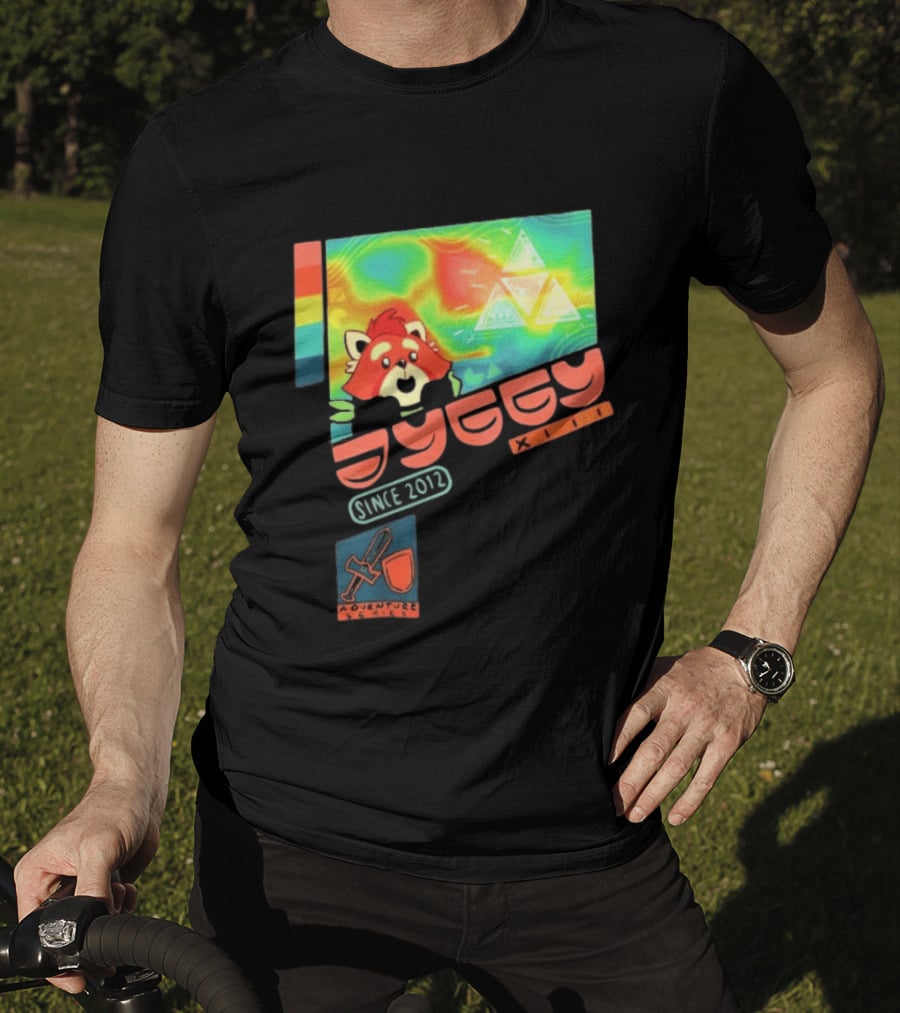 Jyggy Adventuring Since 2012 Red Panda Adventure Seeker Triangles T-Shirt