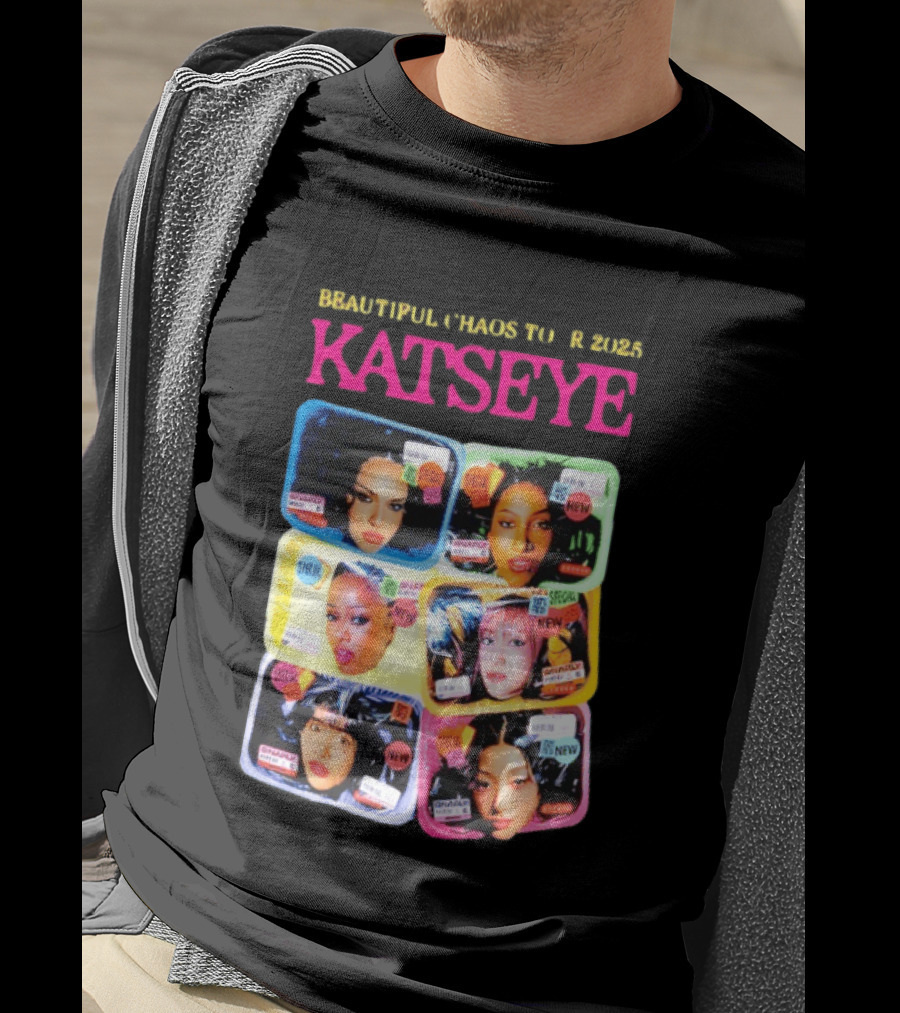 Beautiful Chaos Tour 2025 Katseye Selfie Expressive Portraits 90s Pop T-Shirt