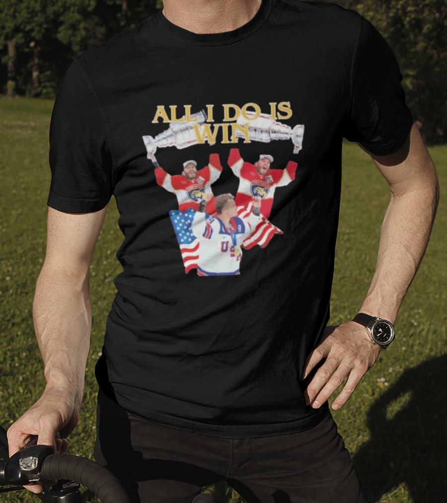All I Do Is Win Matthew Tkachuk USA Hockey Panthers Flag T-Shirt