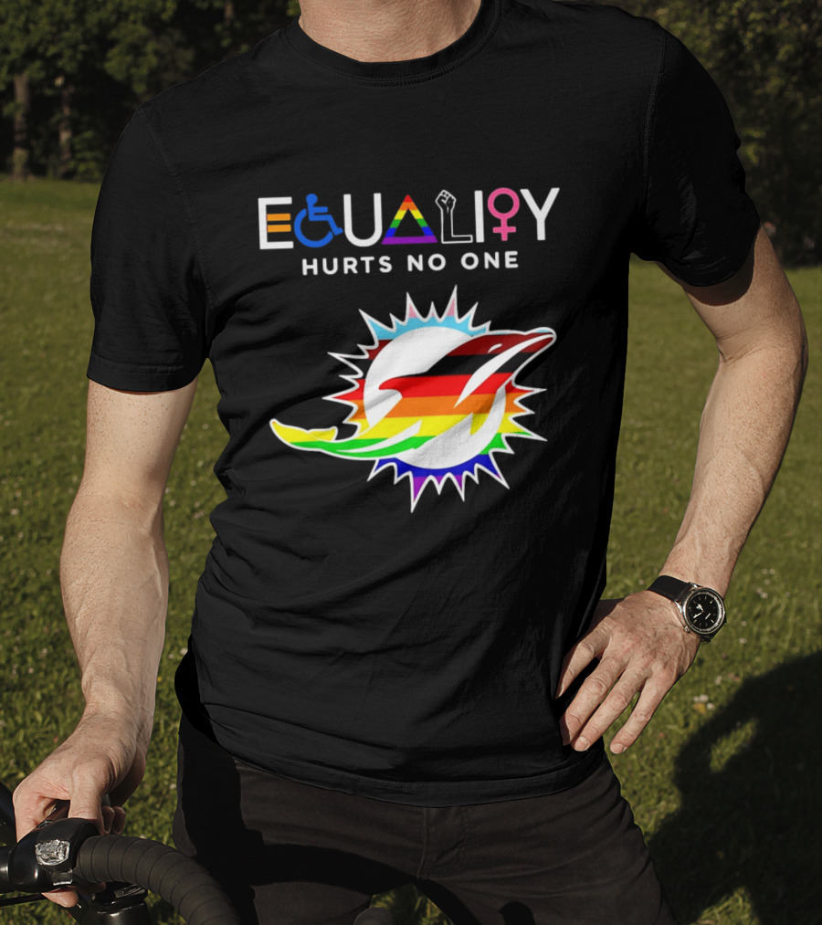 Miami Dolphins Equality Hurts No One Rainbow Pride T-Shirt