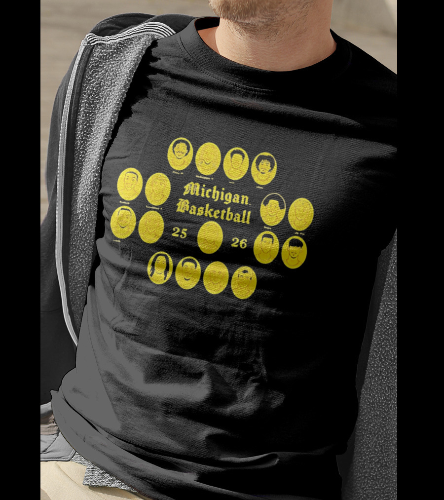 Michigan Basketball 25 26 Roster Featuring College Team Players T-Shirt