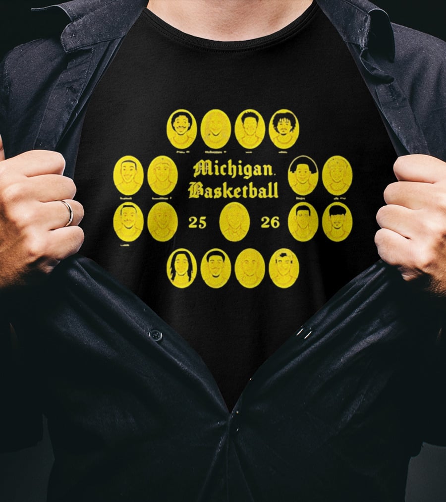 Michigan Basketball 25 26 Roster Featuring College Team Players T-Shirt