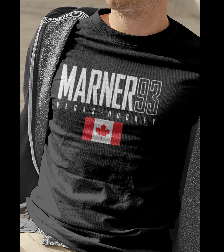 Mitch Marner 93 Vegas Hockey Canada Flag T-Shirt