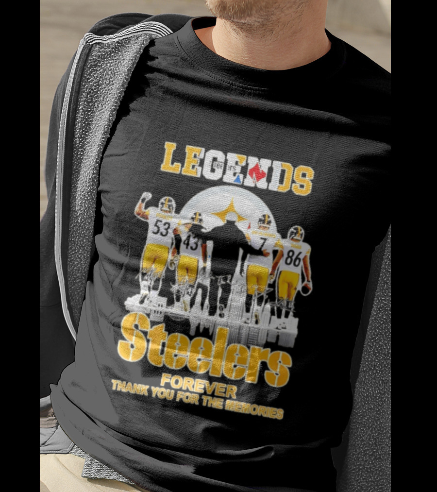 Steelers Legends Forever Thank You For The Memories City Skyline T-Shirt