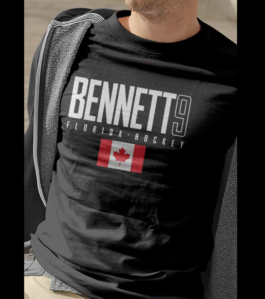 Bennett 9 Florida Hockey Canada Flag T-Shirt