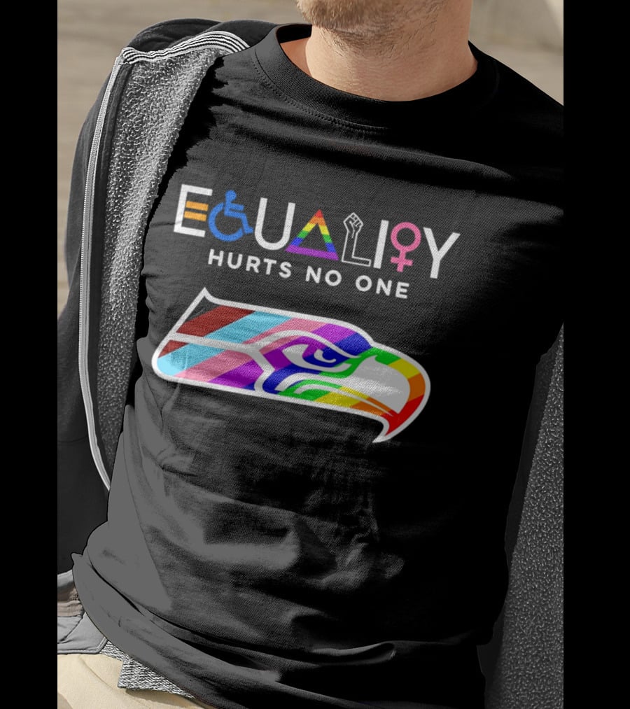Seattle Seahawks Equality Hurts No One Inclusive Pride T-Shirt