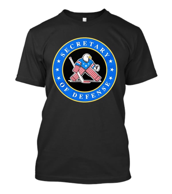 Secretary Of Defense USA Hockey Bald Eagle Goalie Stars Stripes T-Shirt