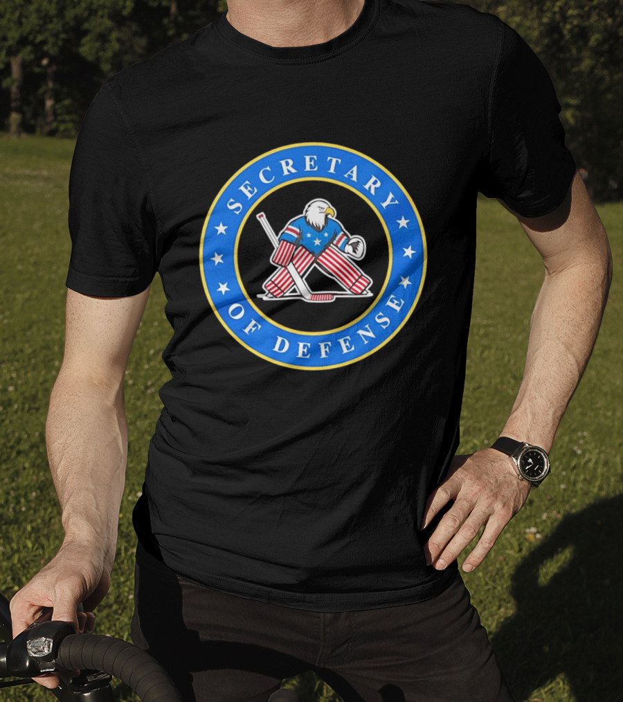 Secretary Of Defense USA Hockey Bald Eagle Goalie Stars Stripes T-Shirt