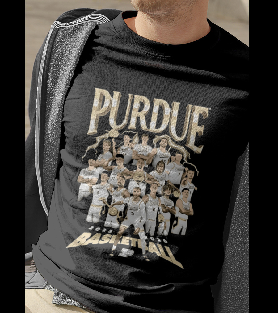 Purdue Boilermakers 2025 2026 Basketball Team Players Collage T-Shirt