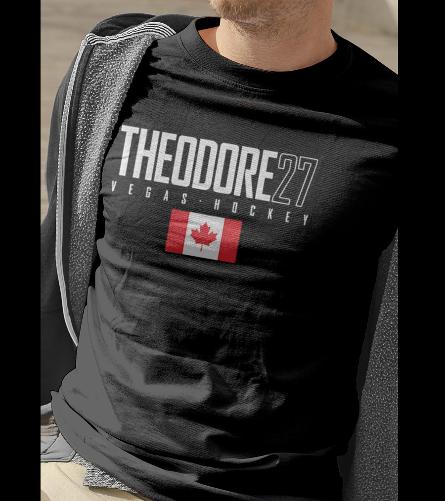 Theodore 27 Vegas Hockey Canada Flag T-Shirt
