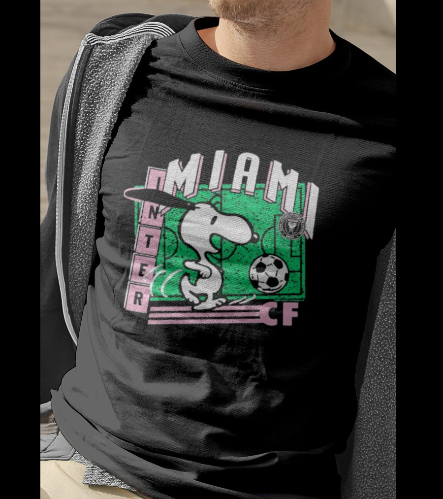 Inter Miami CF Snoopy Soccer Peanuts Collaboration T-Shirt