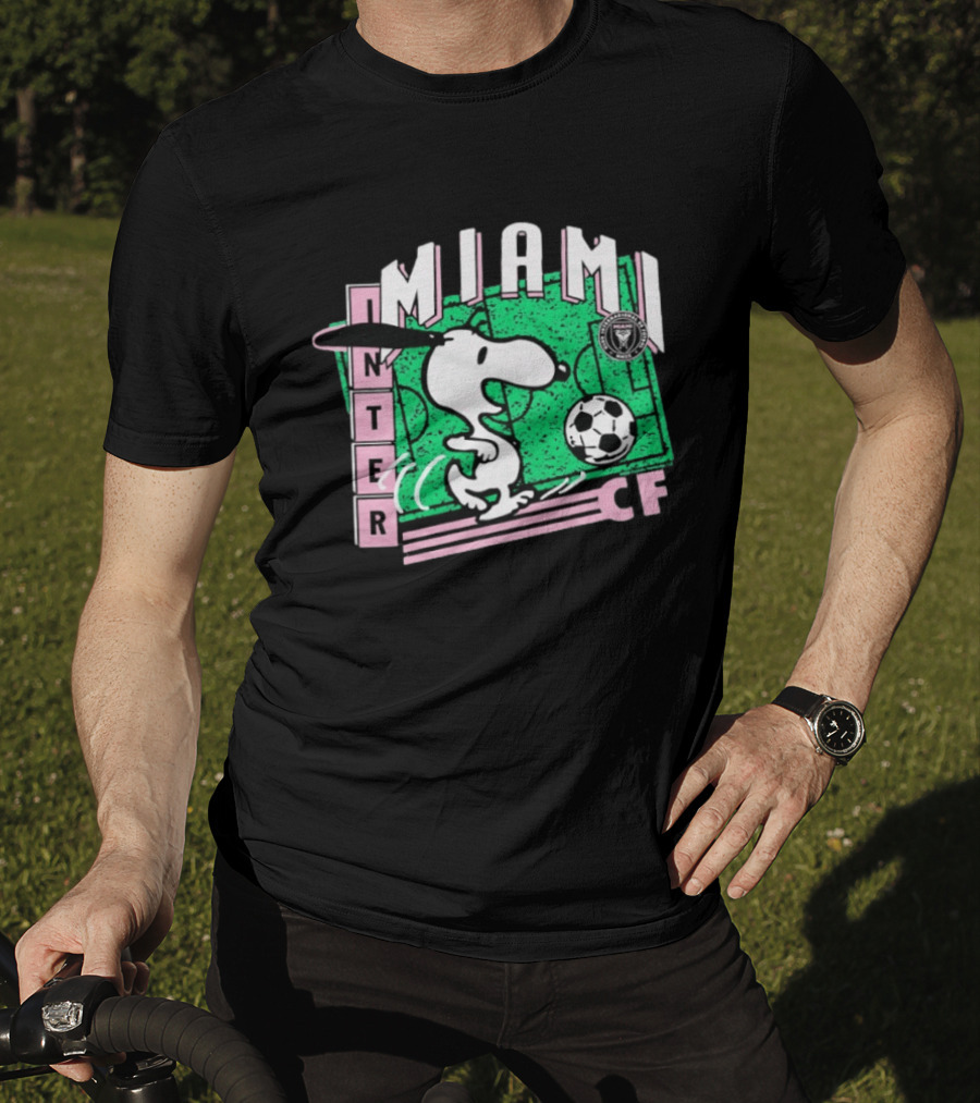 Inter Miami CF Snoopy Soccer Peanuts Collaboration T-Shirt