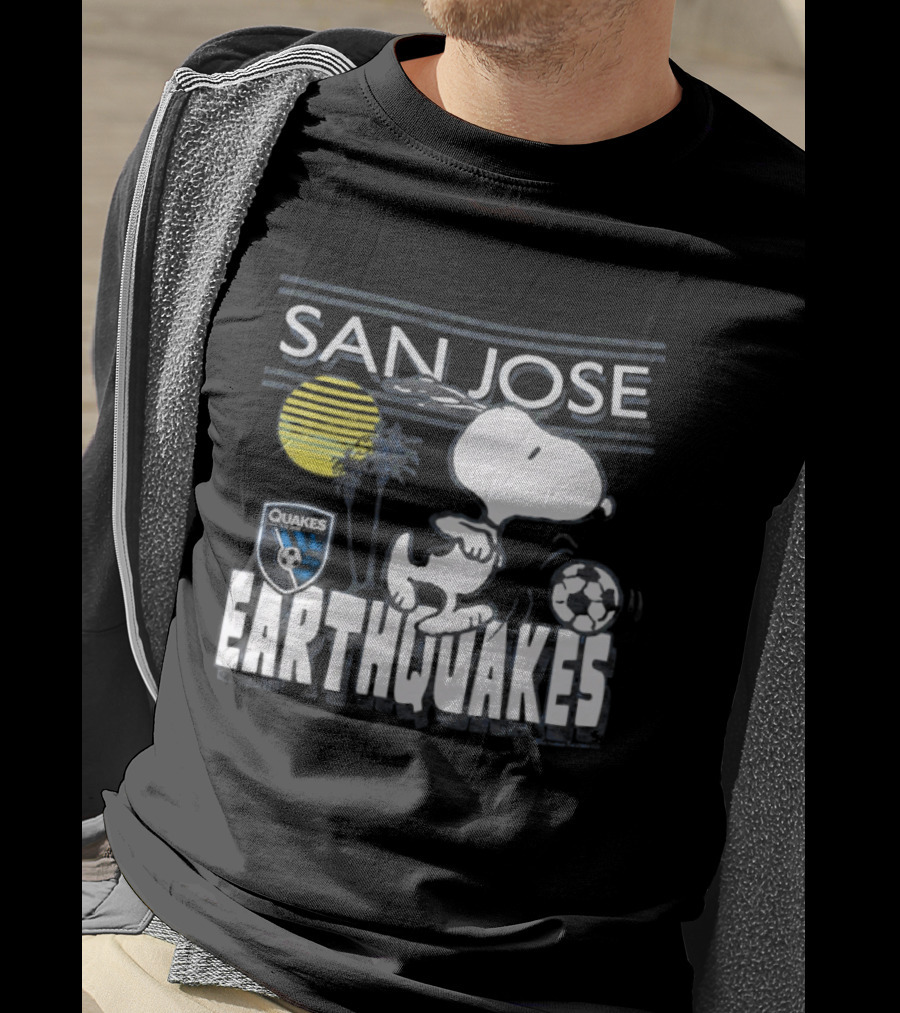 San Jose Earthquakes Snoopy Peanuts Soccer Collaboration T-Shirt