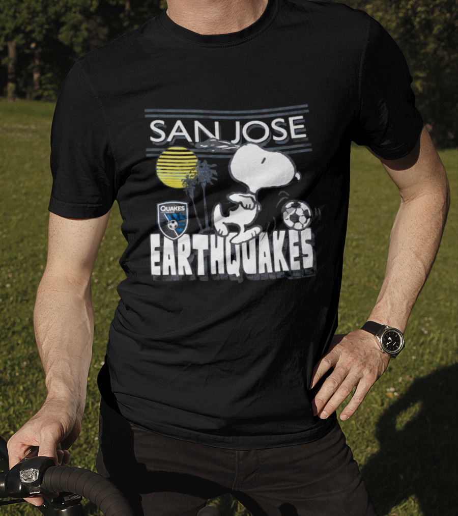 San Jose Earthquakes Snoopy Peanuts Soccer Collaboration T-Shirt