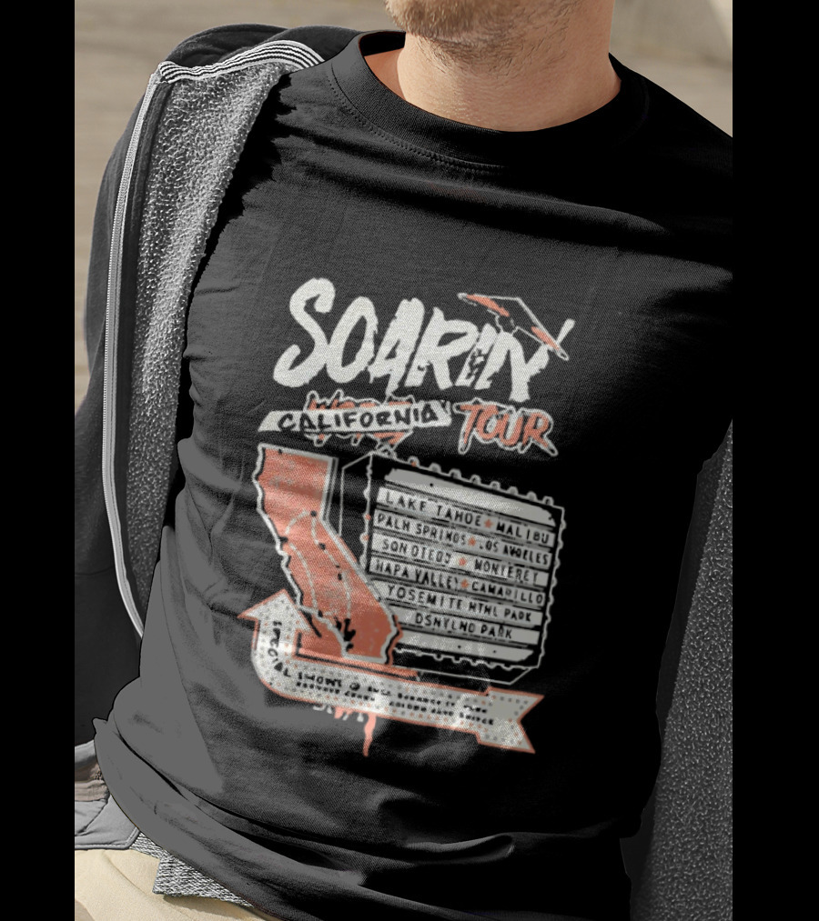 Soarin California Tour 2026 California Map And Airplane T-Shirt