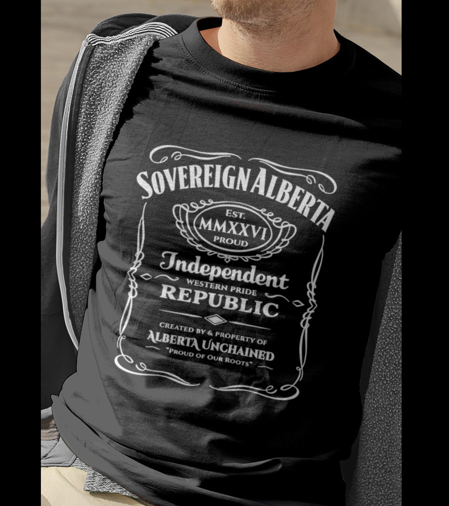 Sovereign Alberta Independent Western Pride Republic Alberta Unchained Proud Of Our Roots T-Shirt