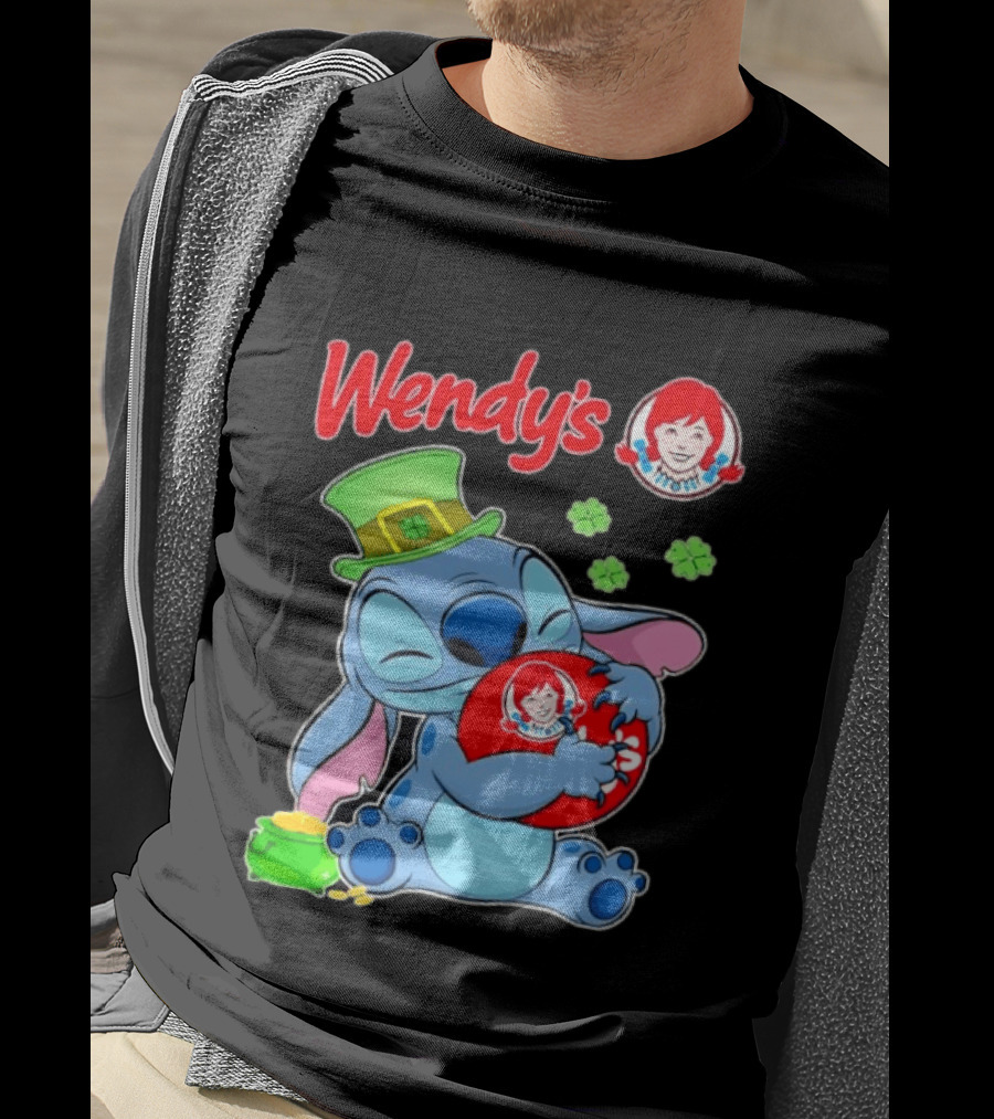 Wendy's Leprechaun Hat Stitch Hugging St Patricks Day T-Shirt