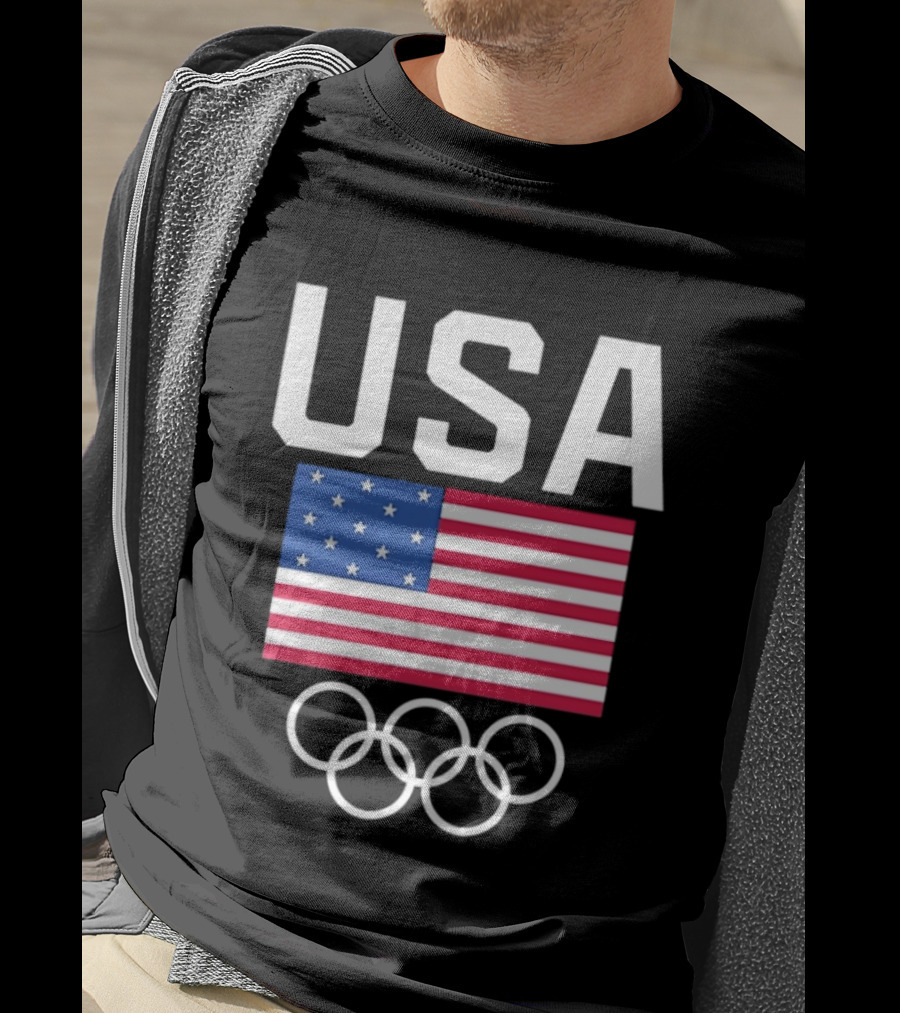 USA Flag Olympic Rings Team USA T-Shirt