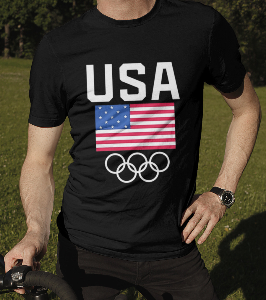 USA Flag Olympic Rings Team USA T-Shirt