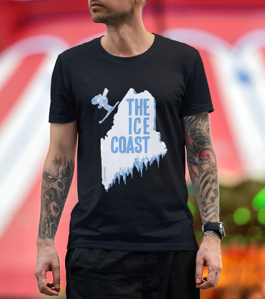 The Ice Coast Skier Jumping Map T-Shirt