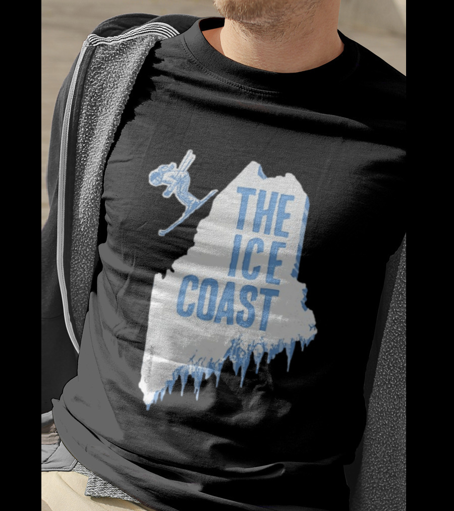 The Ice Coast Skier Jumping Map T-Shirt