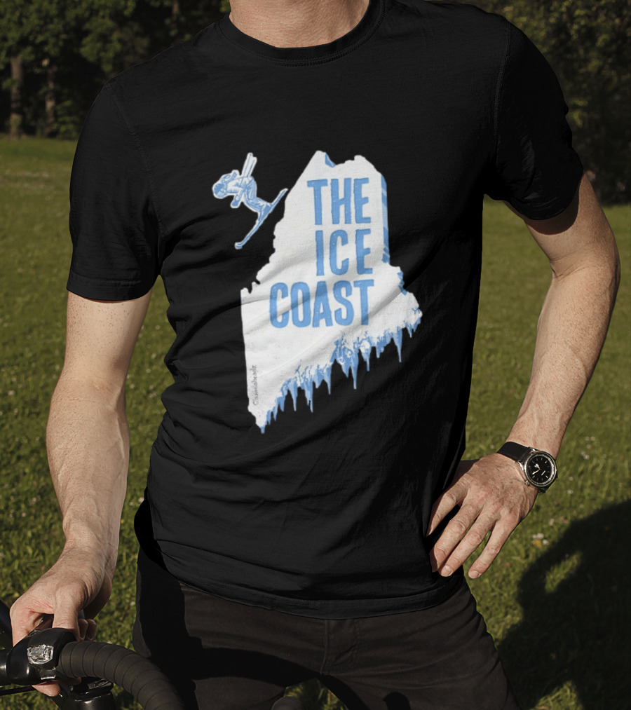 The Ice Coast Skier Jumping Map T-Shirt