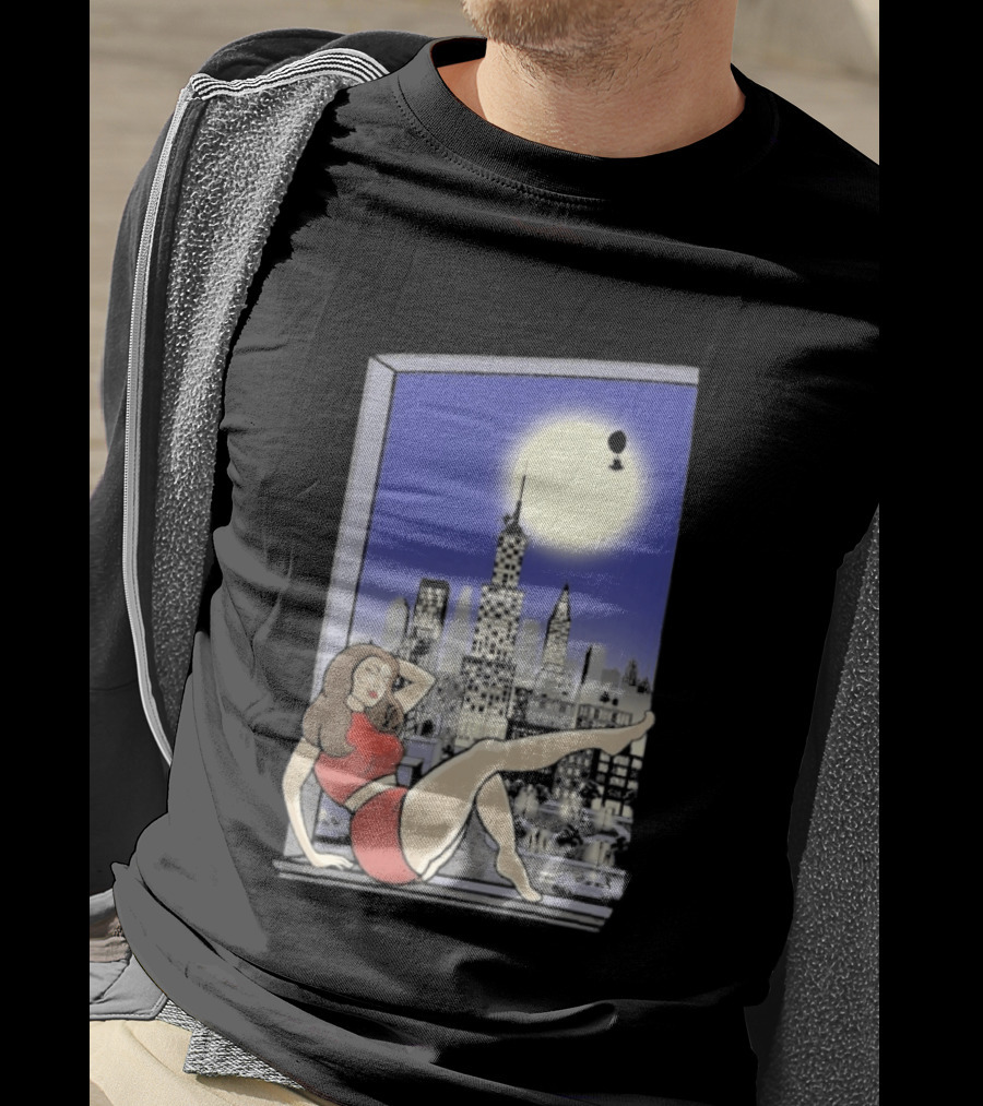 Pauline TheSpaceVixen Urban Moonlit Cityscape T-Shirt