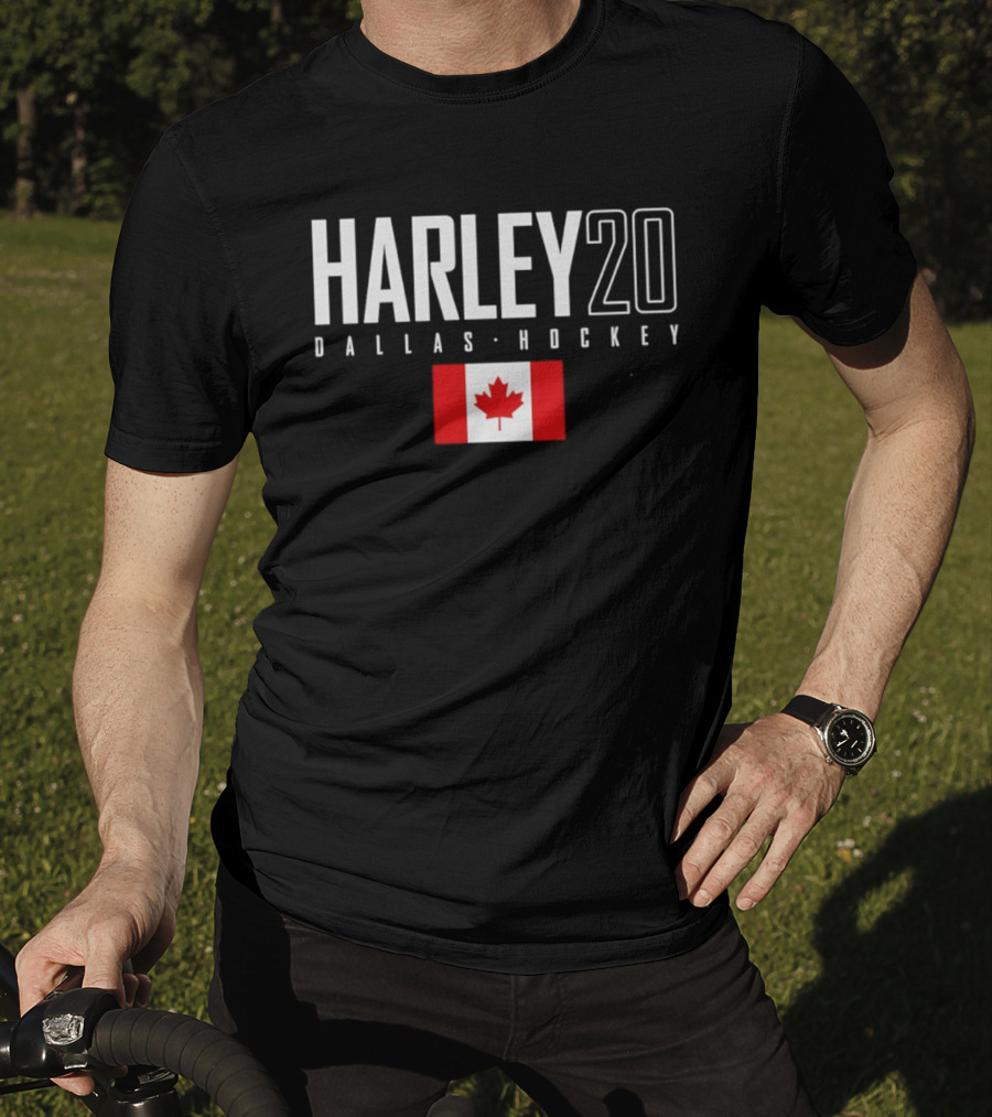 Harley 20 Dallas Hockey Canada Flag T-Shirt