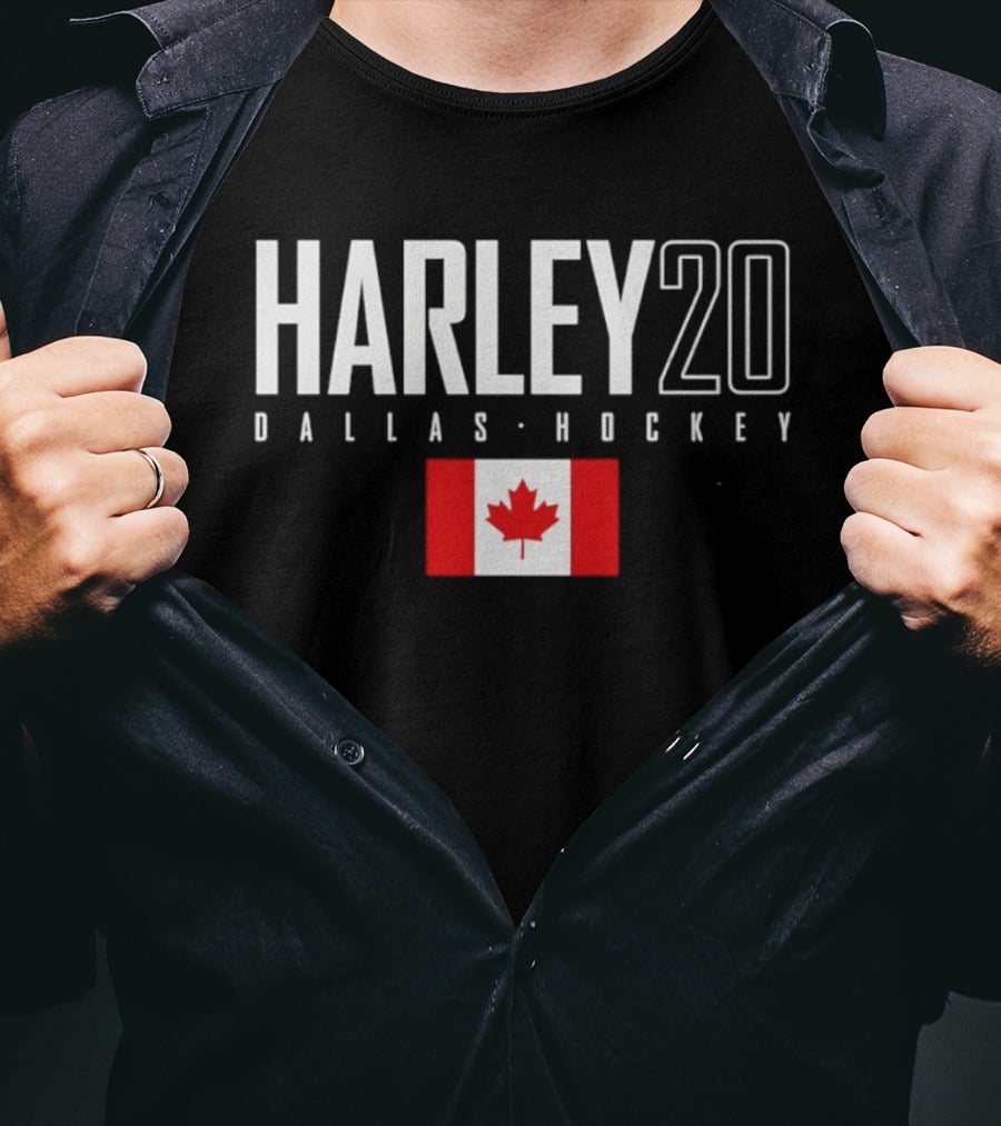 Harley 20 Dallas Hockey Canada Flag T-Shirt