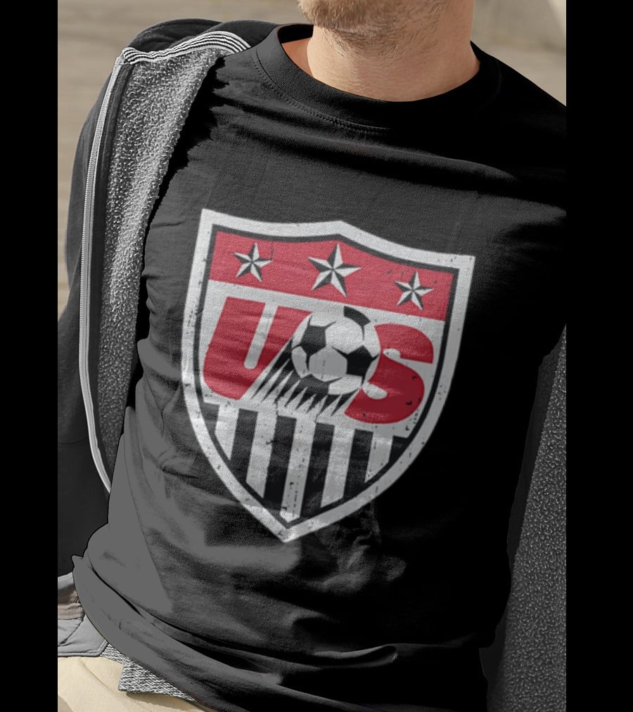 U.S. Soccer Stars And Stripes Emblem With Soccer Ball T-Shirt