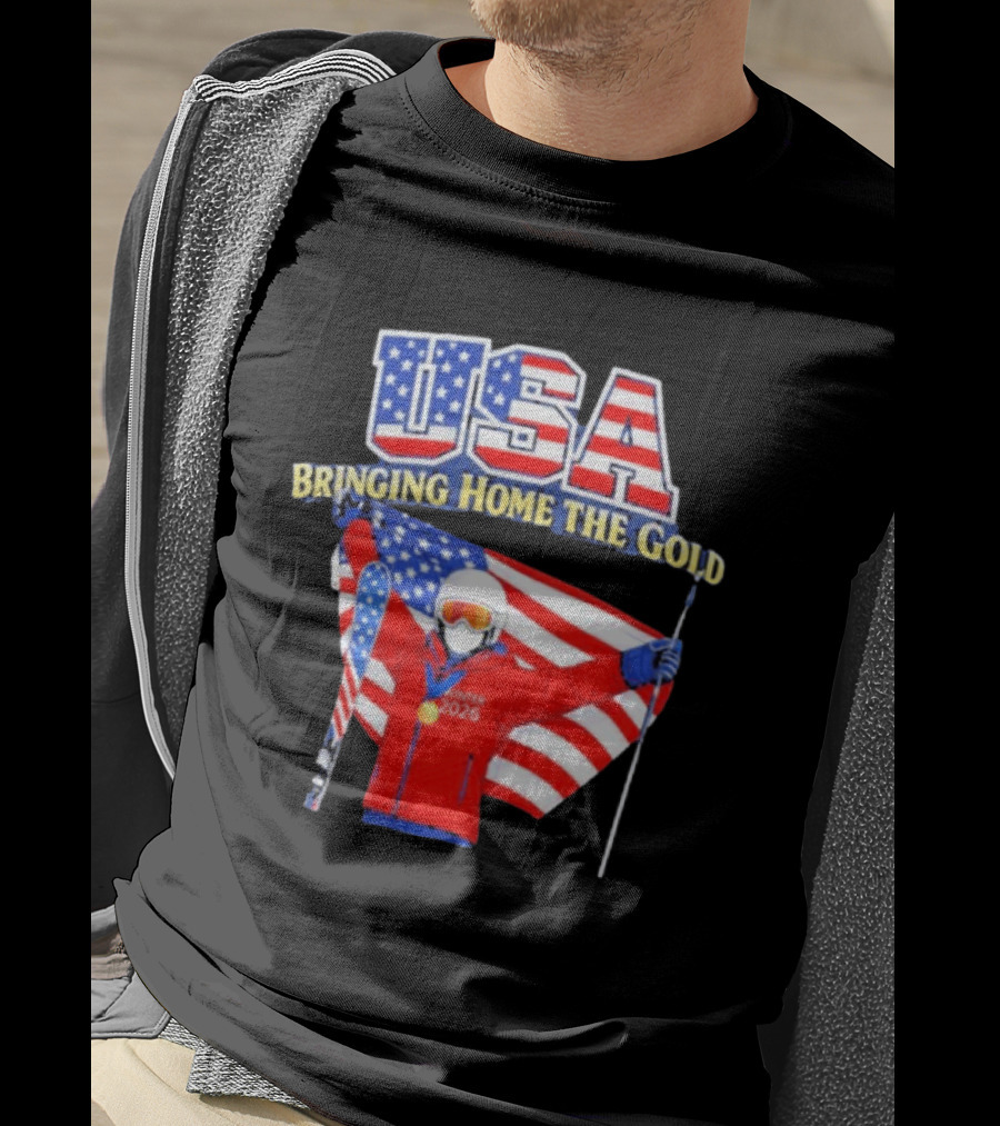 USA Bringing Home The Gold Winter 2026 Skiing Champion T-Shirt