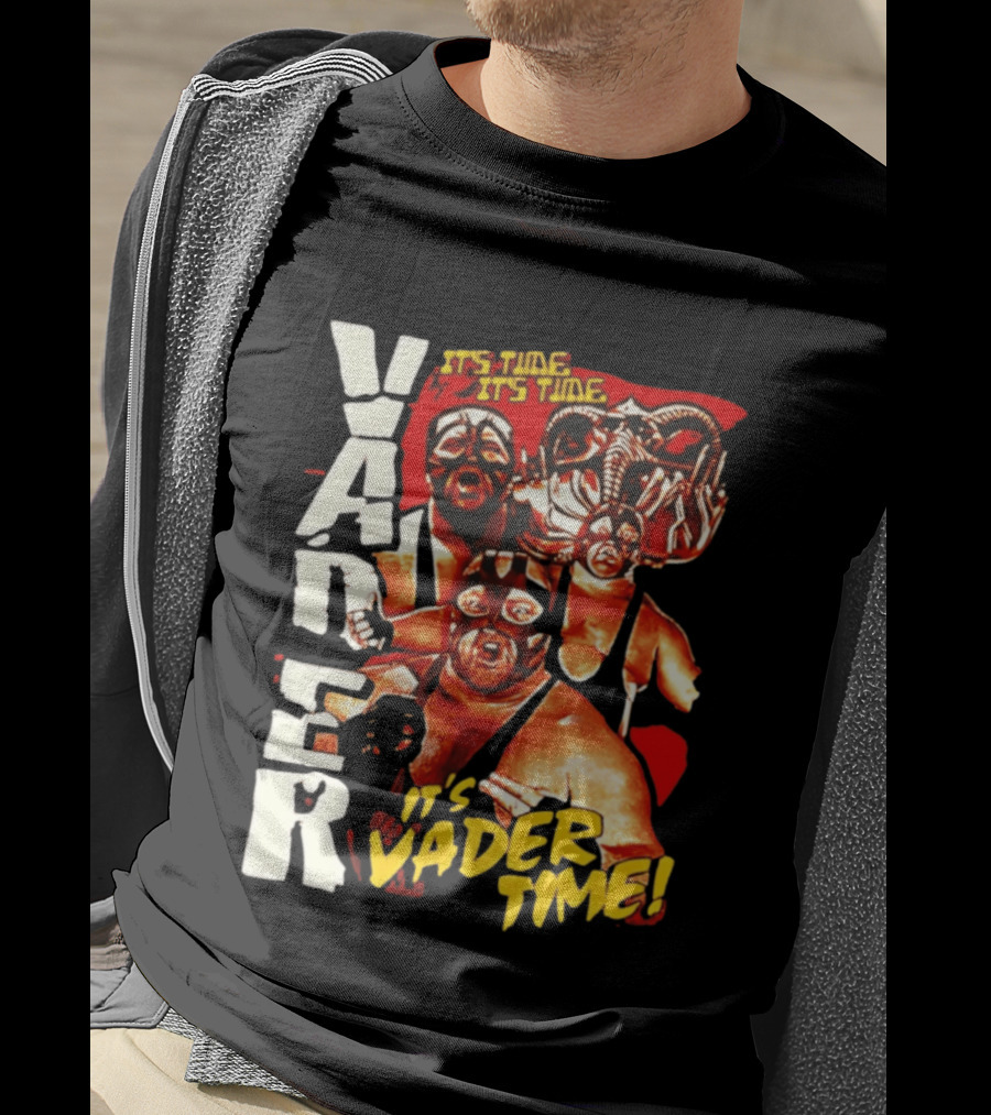 Vader It's Vader Time It's Time Wrestling Mask Collage T-Shirt