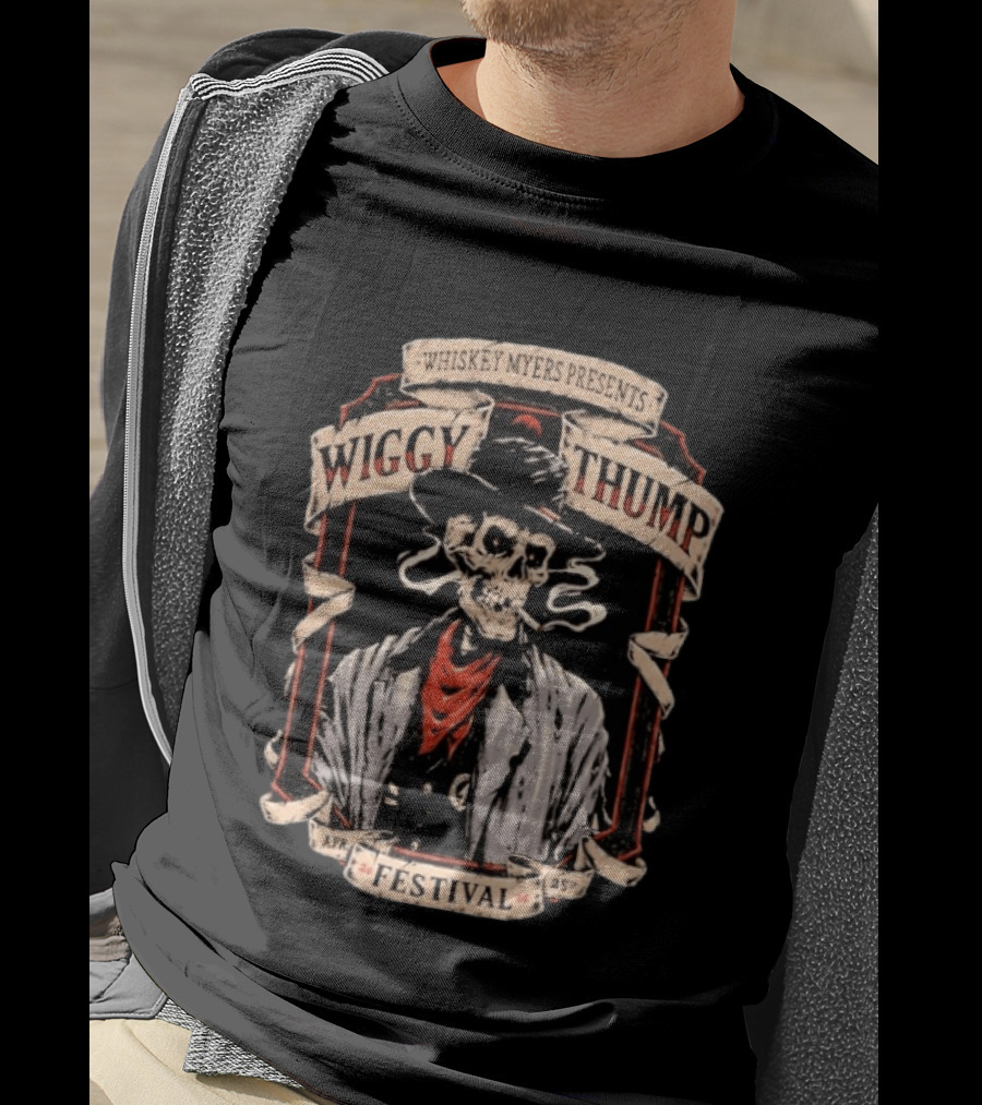 Whiskey Myers Wiggy Thump Festival April 25 2026 Skeleton Palestine Texas T-Shirt