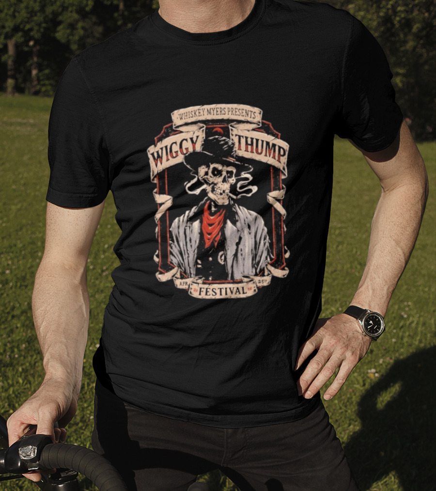 Whiskey Myers Wiggy Thump Festival April 25 2026 Skeleton Palestine Texas T-Shirt