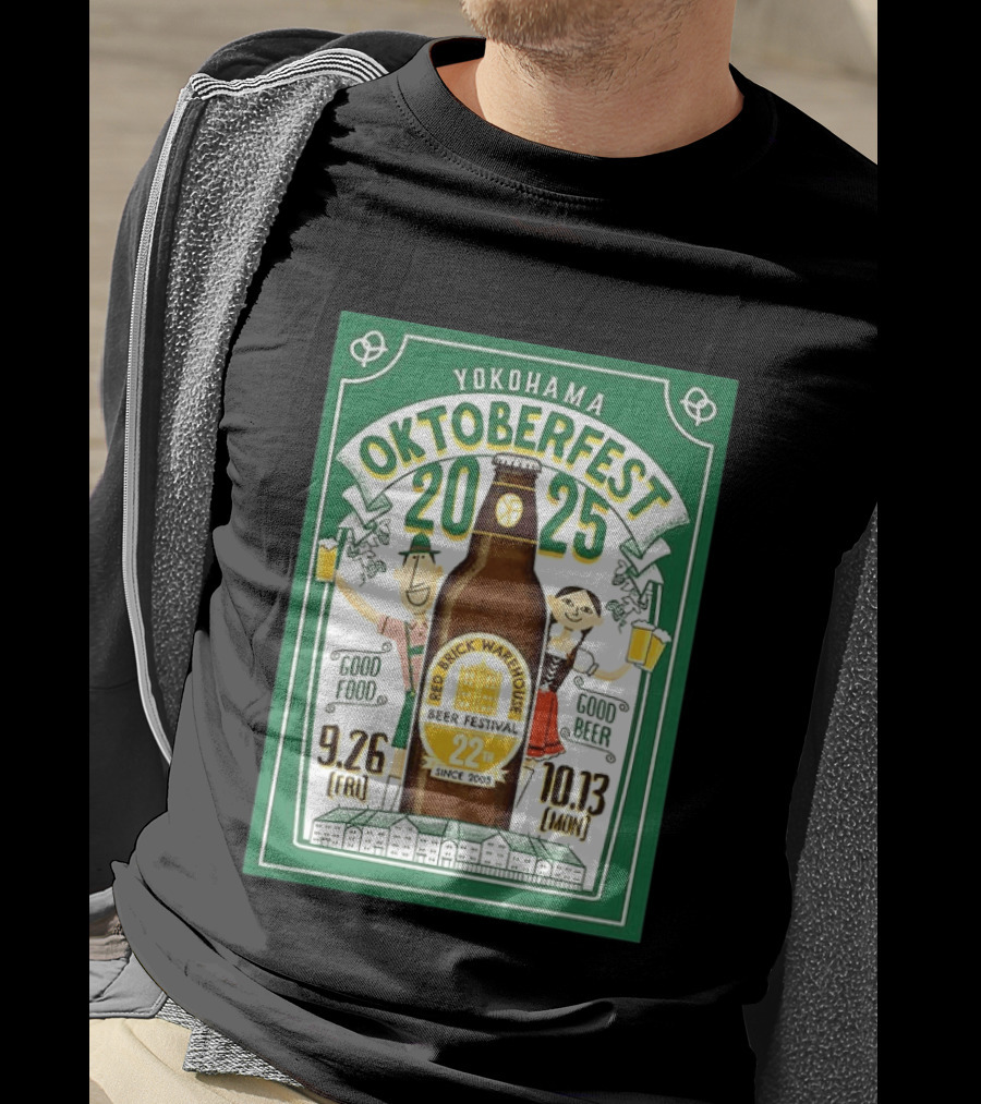 Yokohama Oktoberfest 2025 Red Brick Warehouse Beer Festival 22nd Anniversary Good Food Good Beer T-Shirt