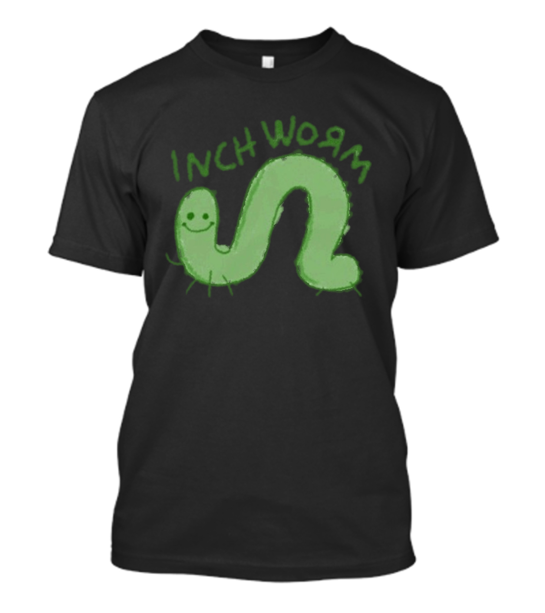 Zane Little Inch Worm Happy Green Cartoon T-Shirt