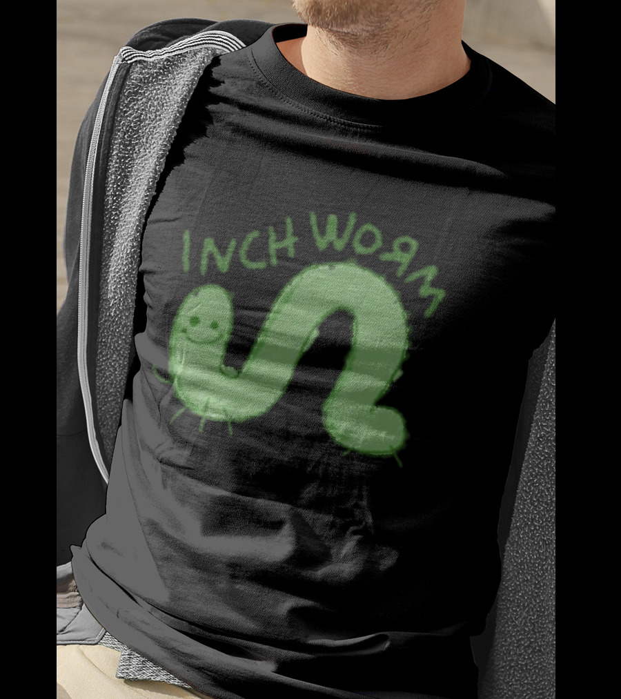 Zane Little Inch Worm Happy Green Cartoon T-Shirt