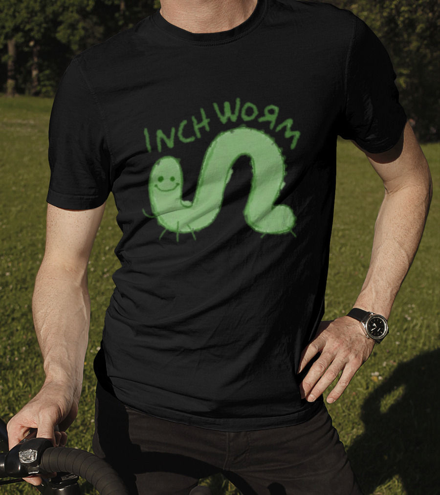 Zane Little Inch Worm Happy Green Cartoon T-Shirt