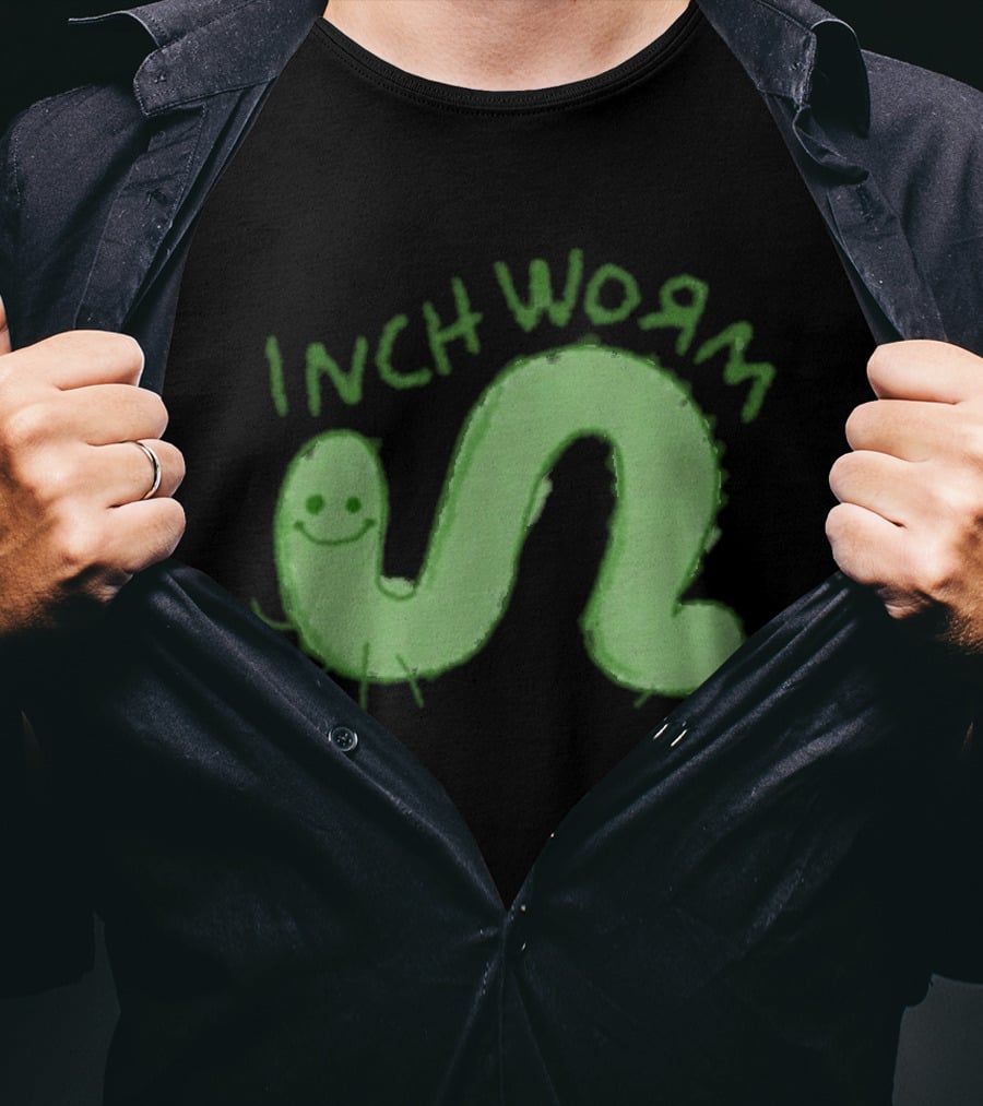 Zane Little Inch Worm Happy Green Cartoon T-Shirt