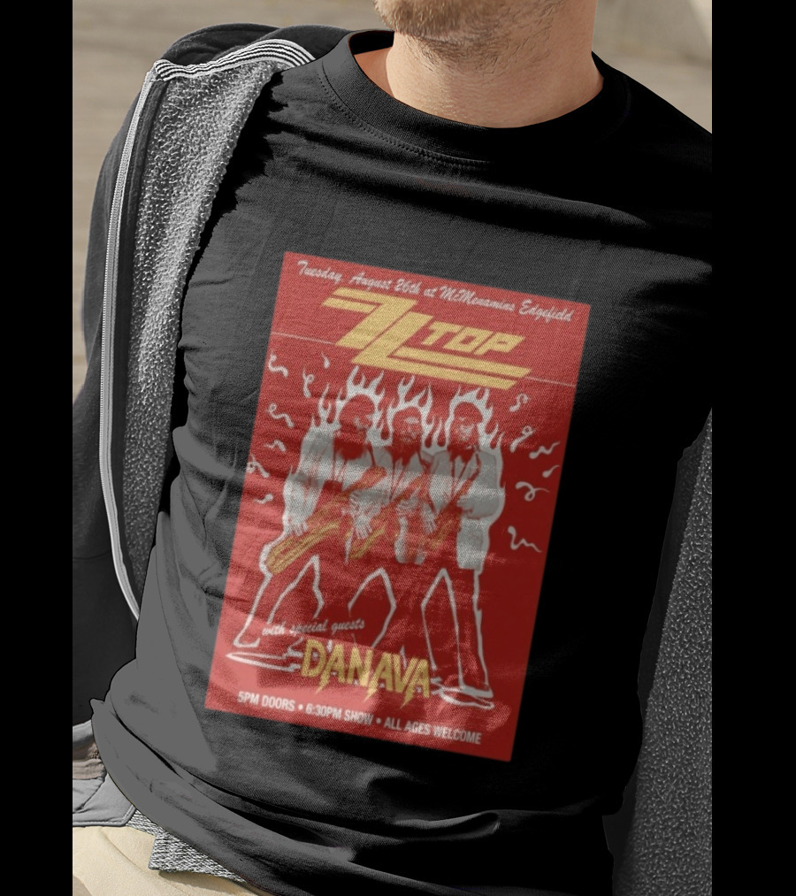 ZZTop Danava Tour McMenamins Edgefield August 26 All Ages Welcome T-Shirt