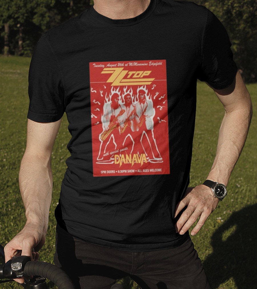 ZZTop Danava Tour McMenamins Edgefield August 26 All Ages Welcome T-Shirt