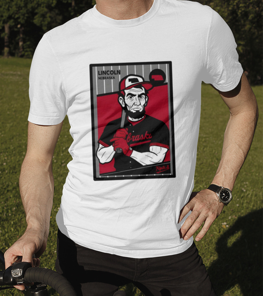 Lincoln Nebraska Cornhuskers Baseball Card Triple B T-Shirt
