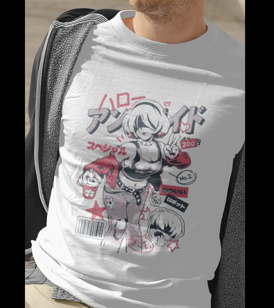 Hello Android No.2 Special Kawaii Robot Waifu Manga Aesthetic T-Shirt