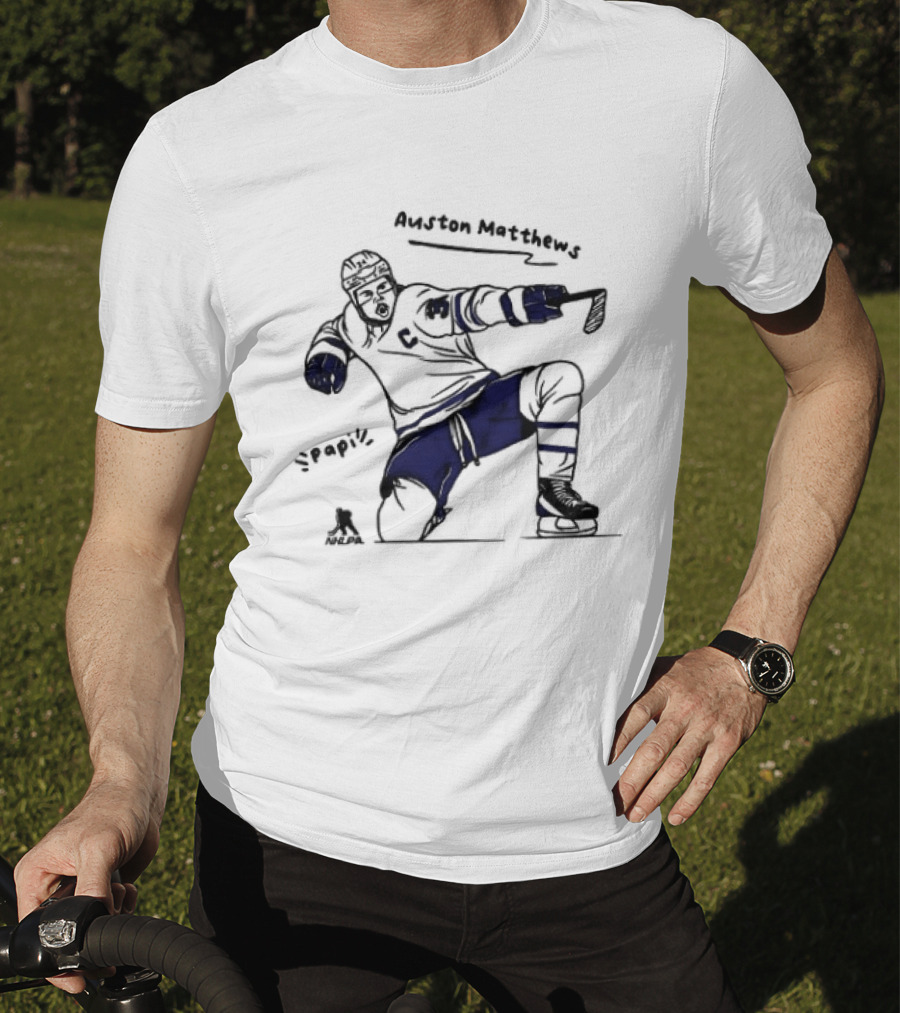 Auston Matthews Toronto Maple Leafs Hockey Papi Cartoon Deke Move Celebration T-Shirt