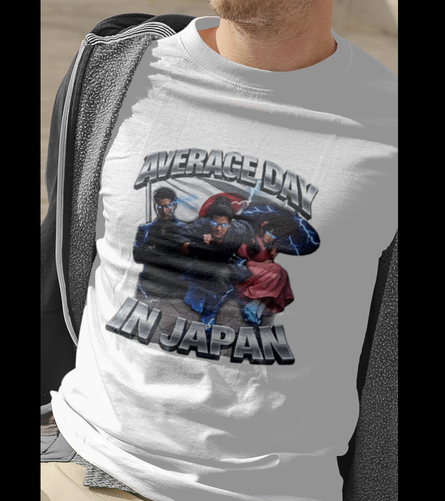 Average Day In Japan Superhero Action Adventure With Lightning Effects T-Shirt