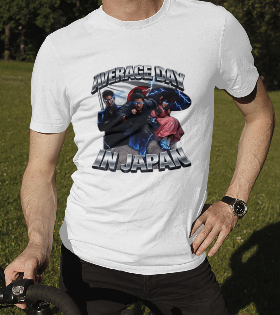 Average Day In Japan Superhero Action Adventure With Lightning Effects T-Shirt