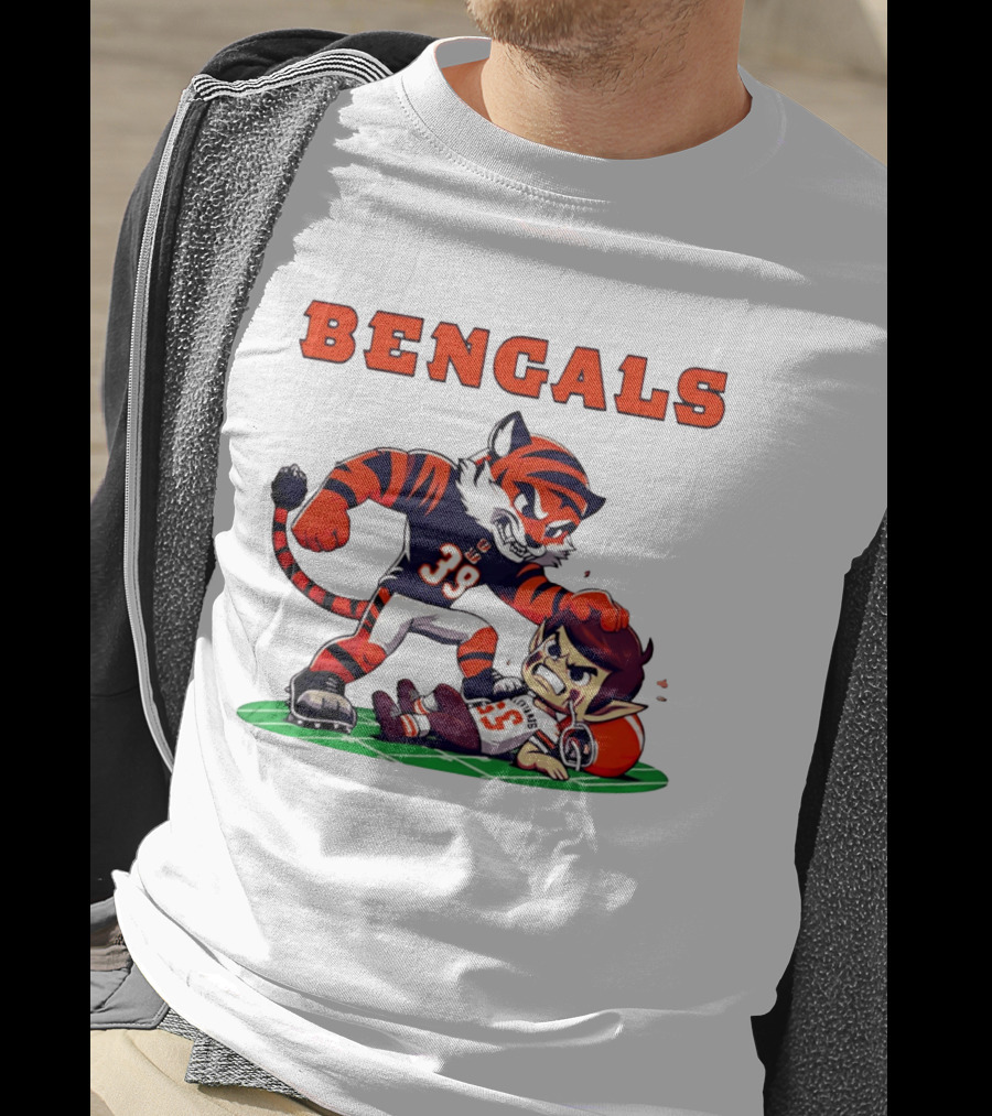 Cincinnati Bengals Rivals Cleveland Browns Cartoon T-Shirt