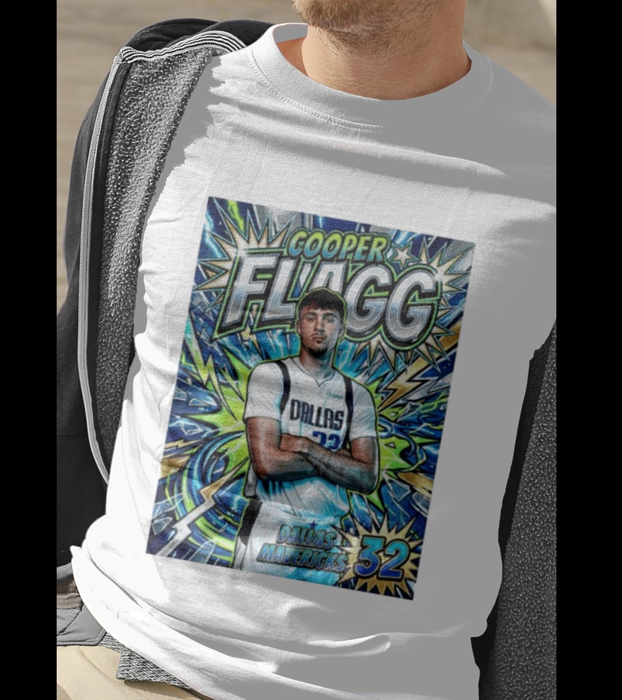 Cooper Flagg Dallas Mavericks 32 Comic T-Shirt