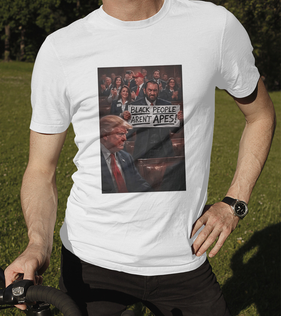 Black People Aren't Apes Anti Trump AI Green Protest Message T-Shirt